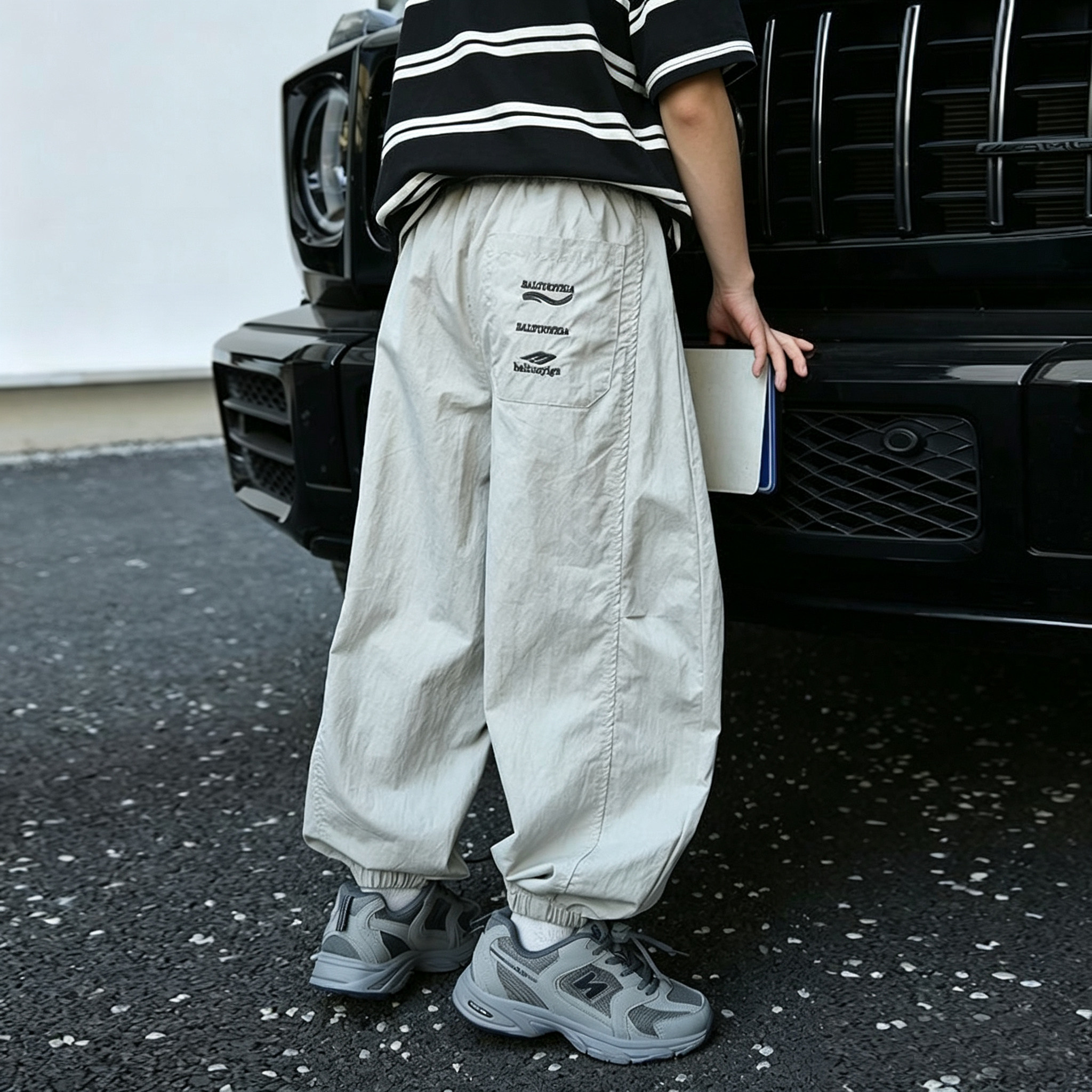男童薄款工装裤儿童纯棉裤子2025款中大童宽松灯笼裤洋气休闲长裤