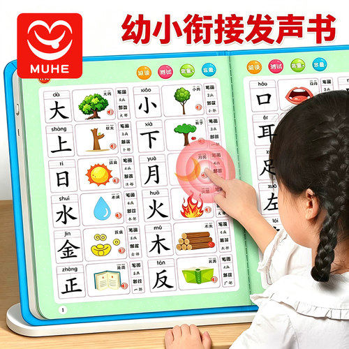 儿童识字大王幼儿园认字卡片早教有声书宝宝启蒙点读挂图学习神器