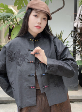 2026早春新中式国风桑蚕丝香云纱五行盘扣正肩显瘦外套女上衣