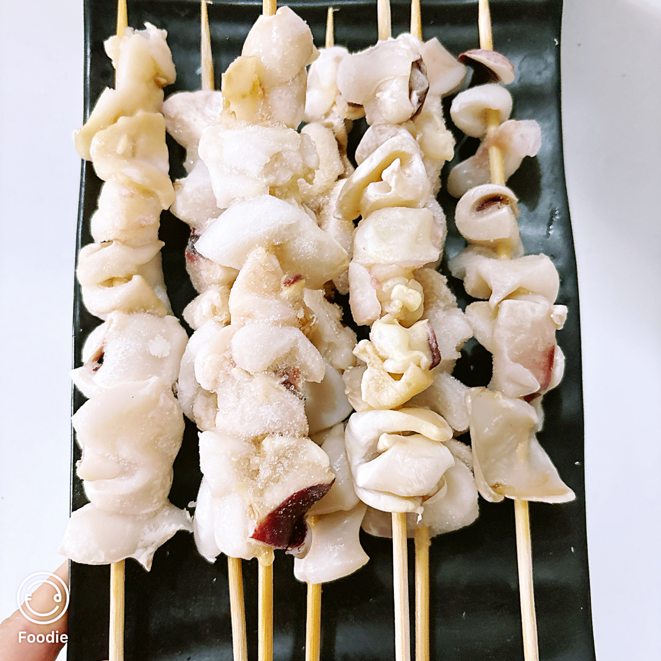 香脆鱿鱼脖串烧烤铁板串鲜活冷冻海鲜脆口鱿鱼串户外野餐商用食材