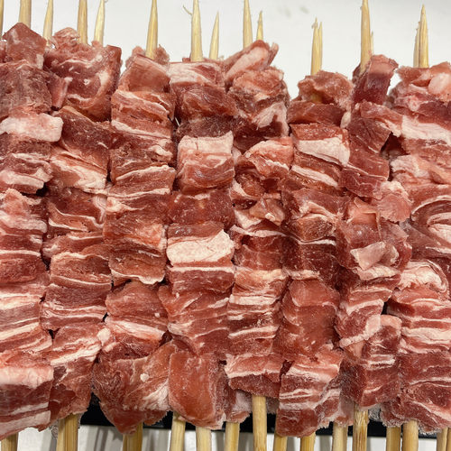半成品新鲜商用羊肉串精品户外烧烤食材原味油炸烤肉串20串手工制