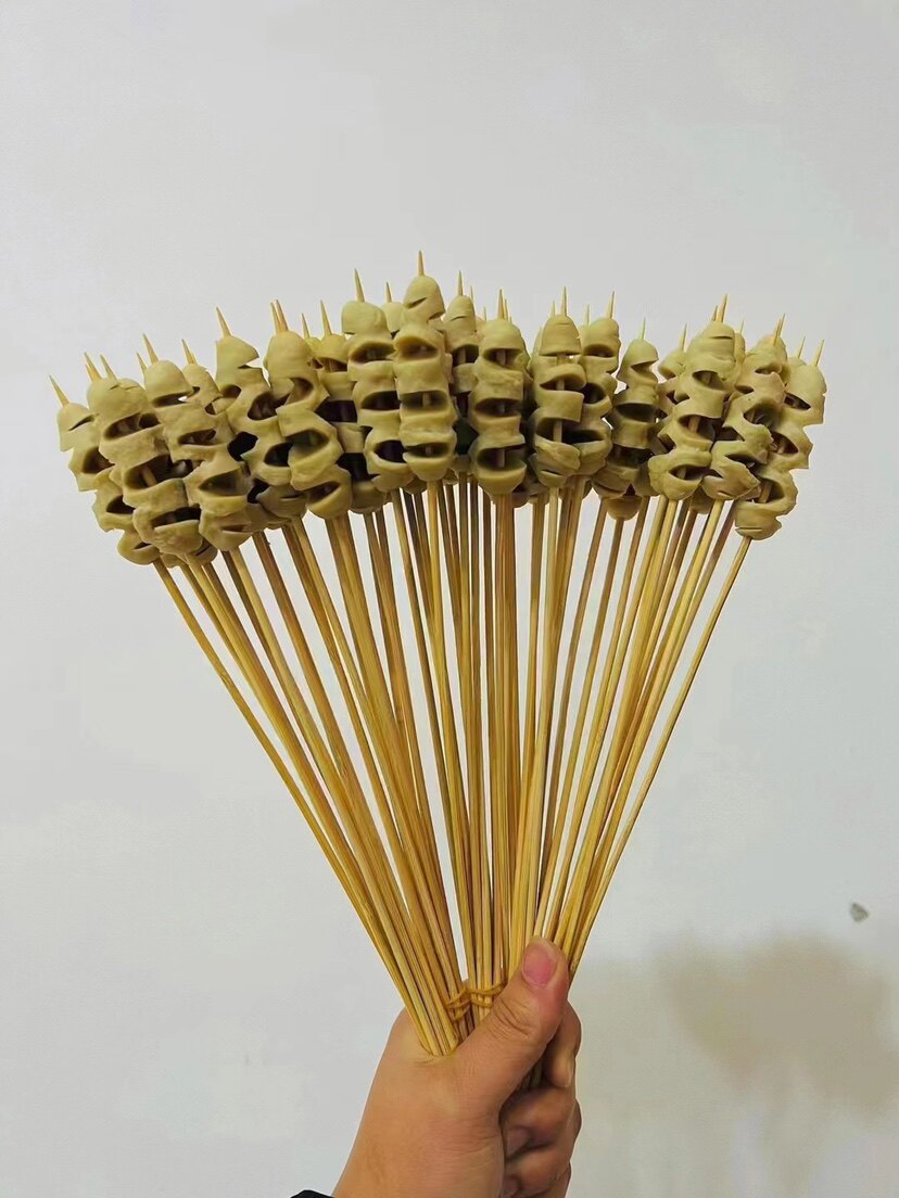 迷你面筋串切花面筋网红面筋小串1000支烧烤铁板商用家用新鲜冷冻