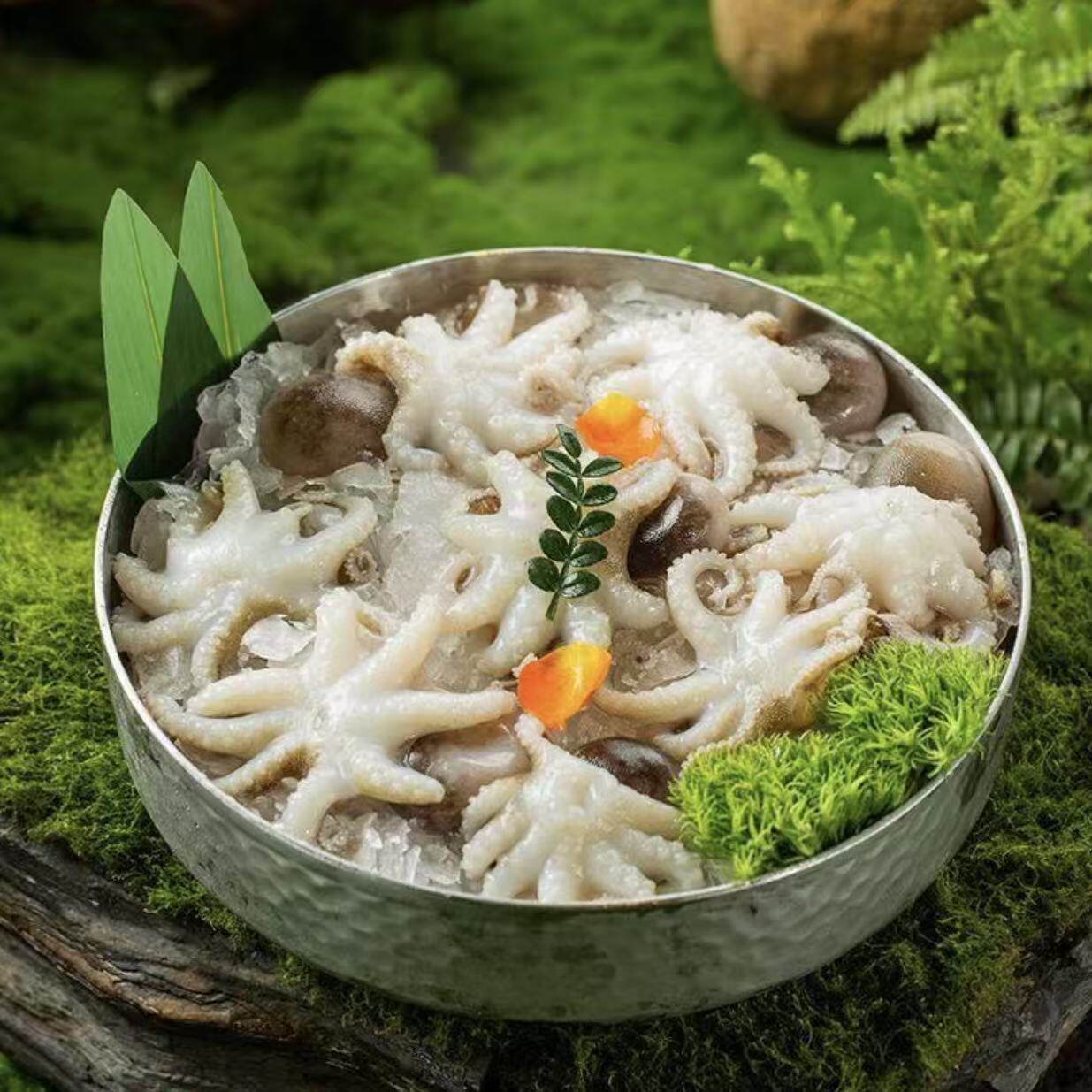 不锈钢锤纹圆形碗网红商用创意特色火锅店鱿鱼鳝鱼八爪鱼专用餐具