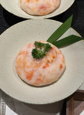 山缓缓火锅圆形陶瓷虾滑丸子碗