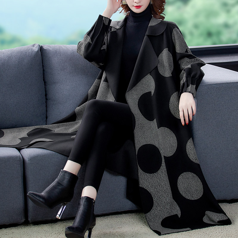 大码女装2020新款胖mm妈妈百搭垂感风衣外套女春秋中长款呢子大衣