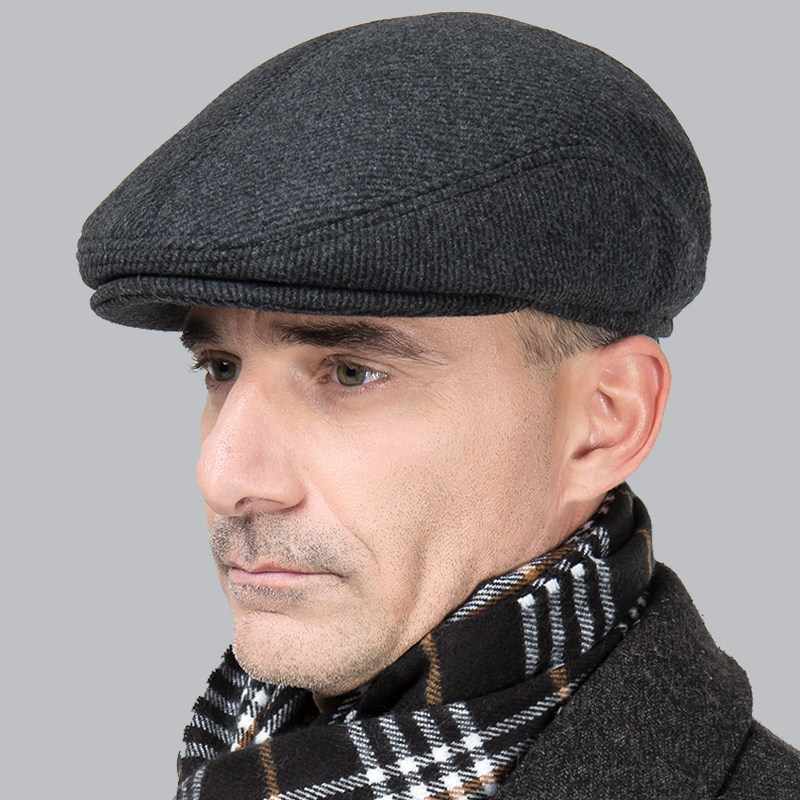 毛呢面料加棉内衬连体护耳显