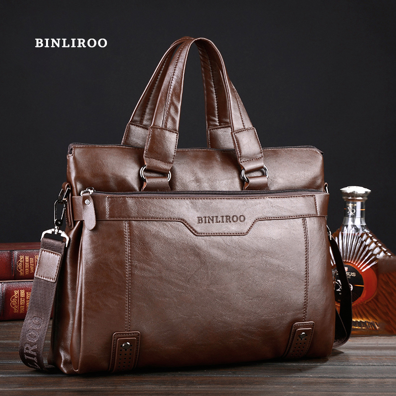 斌利袋鼠真皮公文包男包牛皮手提包商务单肩包手拎横款简约斜挎包