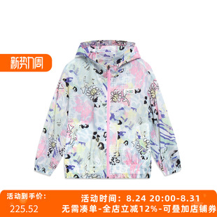 李宁童装女大童防晒衣夏季新款薄款沙滩皮肤衣开衫连帽女童外套
