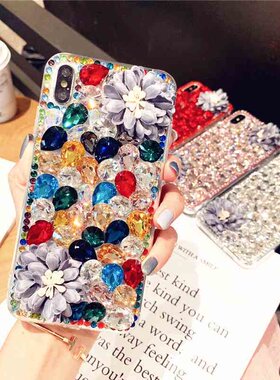 雏菊适用于苹果14promax手机壳水钻iPhone11潮12满钻13软XR保护套