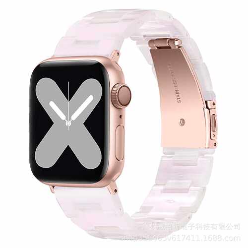 适用于苹果手表AppleWatch7三珠树脂不锈钢轻便iwatch6表带