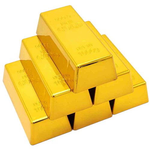 仿真塑料电镀空心黄金砖金条道具摆件金砖装饰品活动金条金砖玩具