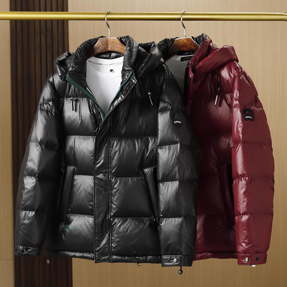 外贸尾货加厚保暖亮面羽绒服