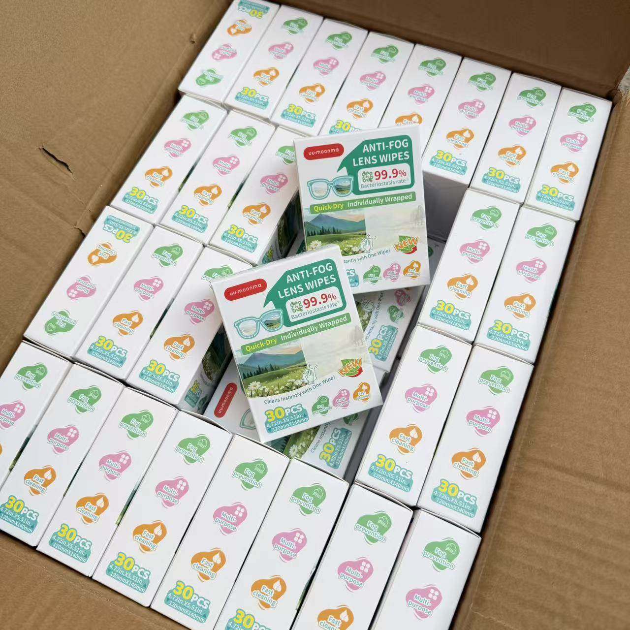 万能镜面救星！ ！多功能抑菌清洁眼镜镜面长效防雾湿巾 30片装