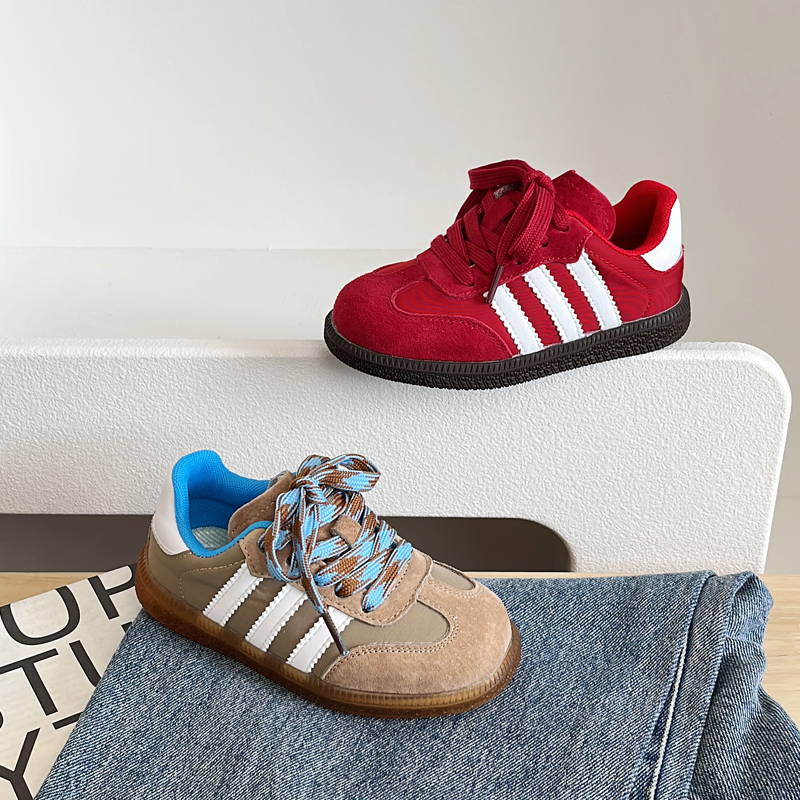 红色韩版休闲2025新款女童宝宝鞋