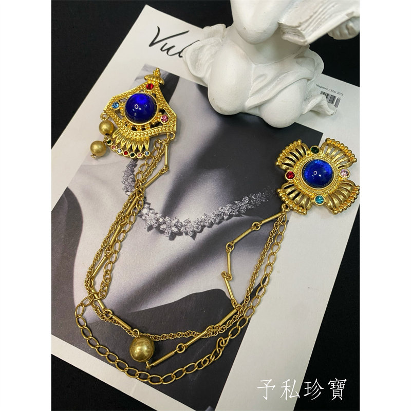 复古巴洛克彩色琉璃流苏胸针包邮