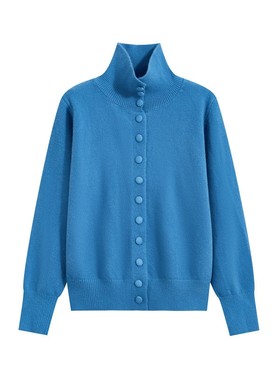 显白高领毛衣外套女秋冬季2025新款休闲设计感宽松针织开衫2929