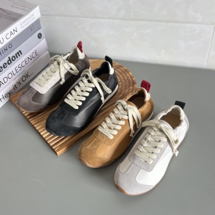 2026新款真皮女德训鞋女平底休闲运动阿甘鞋百搭透气小白鞋板鞋潮