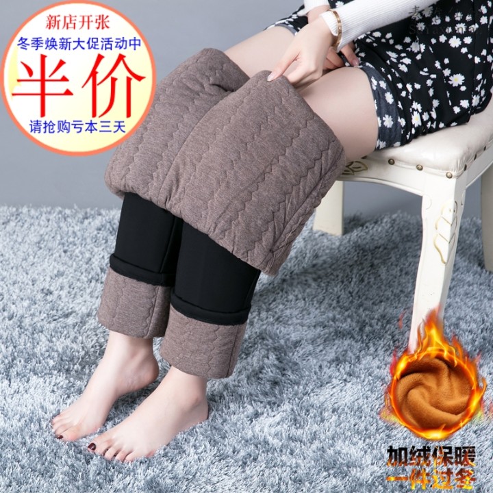 妈妈蚕丝外穿老年人棉裤加肥