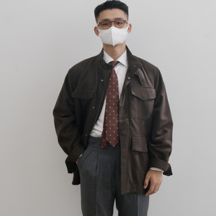 夹克中长款 莱赛尔羊毛混纺绅士都市猎装 男风衣外套 258125 何青菜