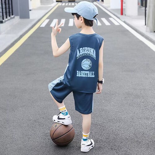 夏季背心2件套网眼速干男童新品
