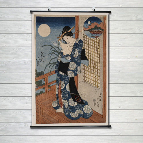 日式装饰画仕女美女图大幅壁画日本料理寿司店挂画榻榻米挂画海报
