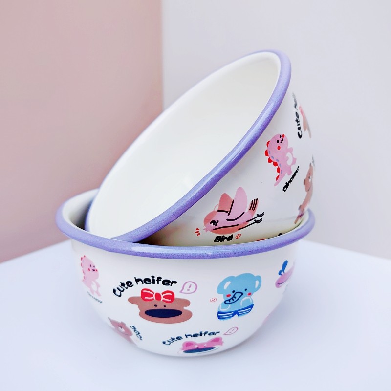 加厚搪瓷碗盘家用老式米饭碗菜盘点心盘铁瓷餐盘摔不碎耐高温,餐饮具,家用瓷器,淘宝优惠券,粉丝福利购,淘宝优惠卷