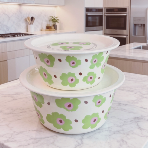 【限定款】 搪瓷盆家用平盖加深猪油盆 厨房馅料盆 汤盆耐高温