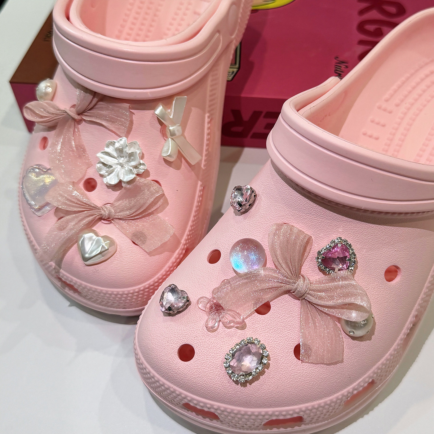 韩式风丝带钻鞋扣配件适配crocs图片