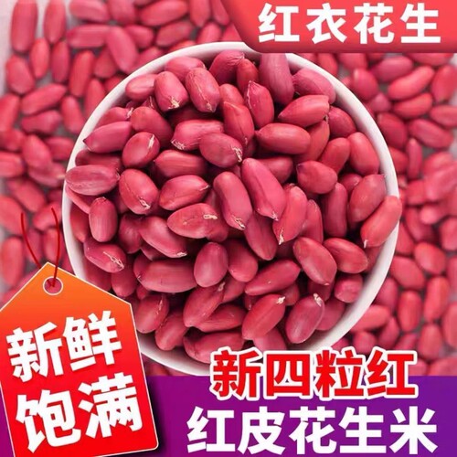 5斤红皮花生米农家自产四粒红衣生花生新鲜花生大颗粒食用美味