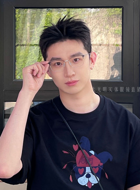 新款索菲雅轻盈镜架休闲男生近视配度数防蓝光文艺简约眼镜00321