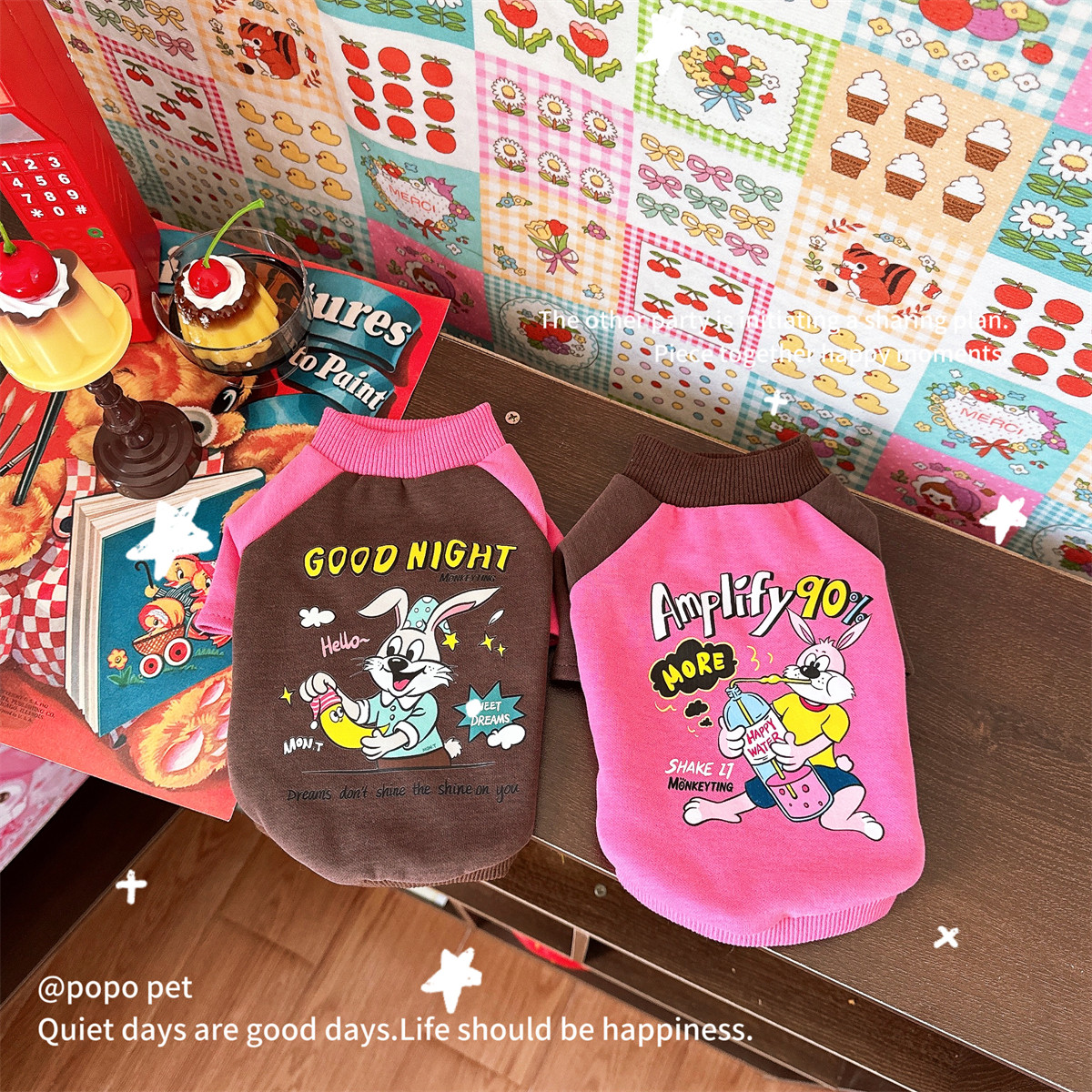 复古撞色圆领卫衣!潮流拼接卡通涂鸦 春秋宠物衣服猫咪狗狗套头衫,宠物/宠物食品及用品,狗宠物服装/雨衣,淘宝优惠券,粉丝福利购,淘宝优惠卷