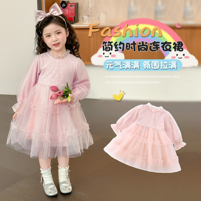 女童春秋款蓬蓬裙子秋装2026新款儿童洋气秋季连衣裙女宝宝公主裙