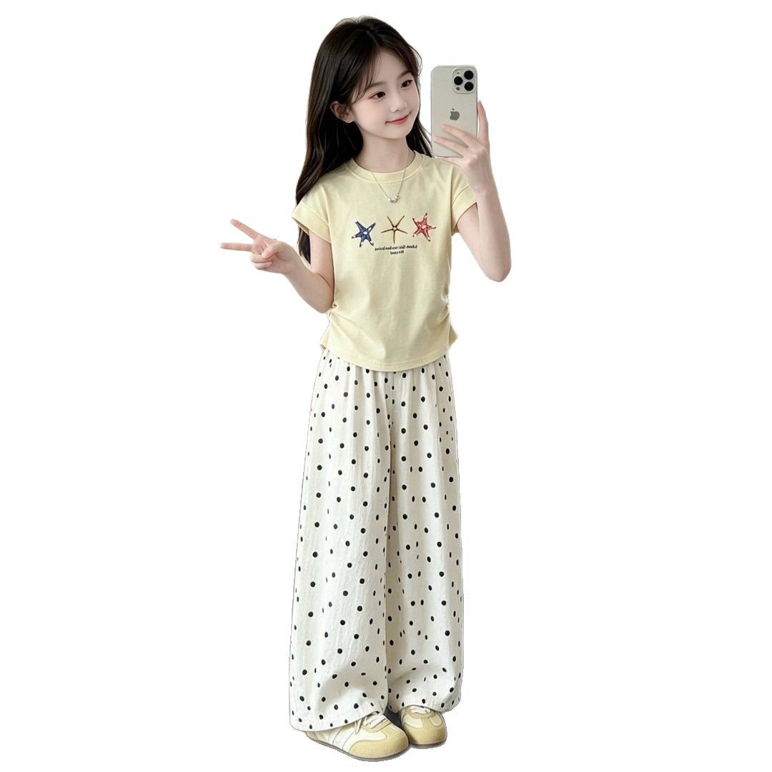 复古韩系高腰弯刀波点阔