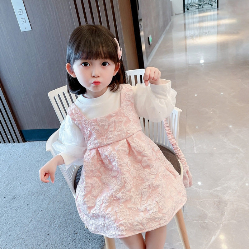 女童春秋装套装连衣裙儿童韩版背心公主裙裙子洋气宝宝童装