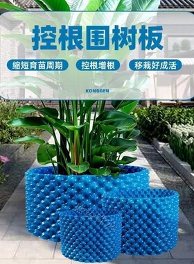 蓝色控根器围树围栏绿植控根养根排水树苗固根圆形树木木围树阻