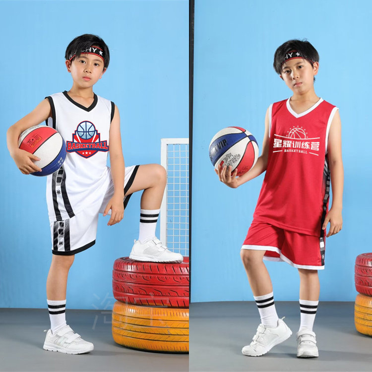儿童篮球服套装男夏令营篮球班服中小学生篮球训练营比赛球衣印字