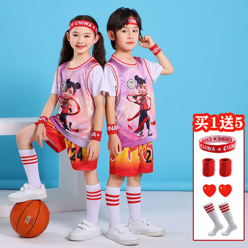 新款儿童篮球服套装男女童