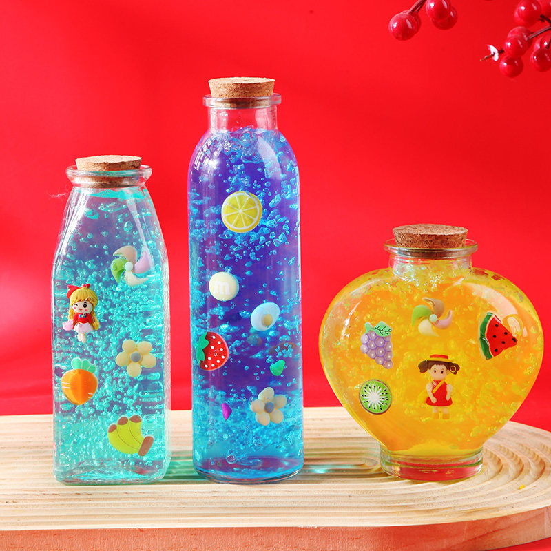 水宝宝海绵宝宝泡大珠水精灵玻璃瓶diy材料包海棉水晶宝宝漂流瓶
