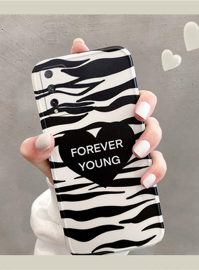 适用于华为荣耀Play4TPro手机壳黑色波浪AQM-AL10简约韩风ins男女