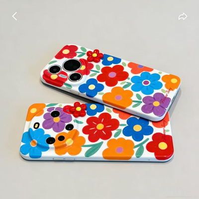 适用于vivox300ultra春日繁花手机壳x300s元气甜妹手绘x300pro闺蜜款花花保护套