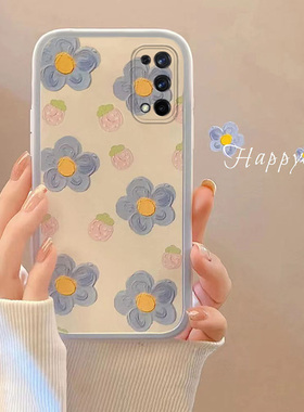 适用于OPPOREALMEX7PRO手机壳潮牌防摔全包式软胶套草莓蓝花高颜值网红ins风