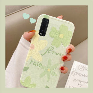适用于OPPO Findx2手机壳硅胶防摔findx2泫雅风花朵甜美保护套ins