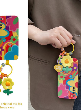 适用于OPPOReno3Pro手机壳女创意网红同款reno3pro高颜值涂鸦花朵