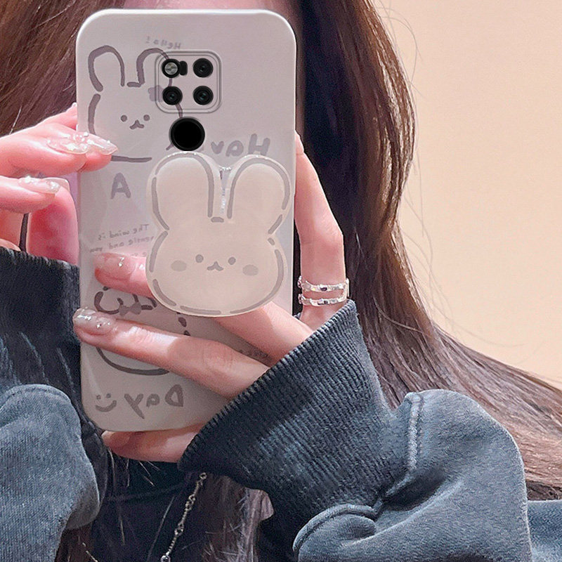 适用于华为mate20手机壳可爱兔子支架防摔HMA-AL00男女硅胶ins风
