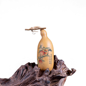 葫仙天然小葫芦手把件非遗手工雕刻针画手捻文玩瓶子胡芦家居