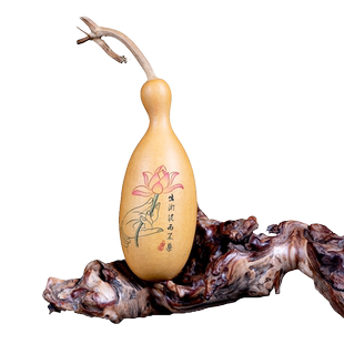 葫仙天然葫芦摆件手工雕刻墨刻针刺文玩手捻手把件蚂蚁肚瓶子胡芦