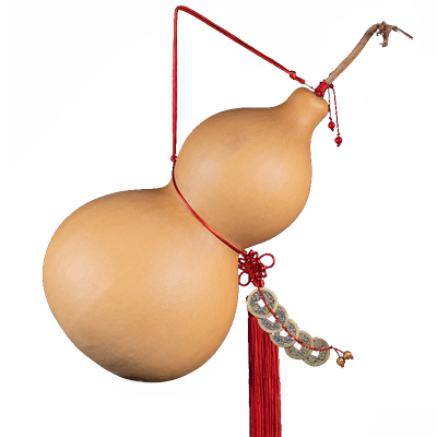 葫仙天然葫芦开口带龙头挂件摆件