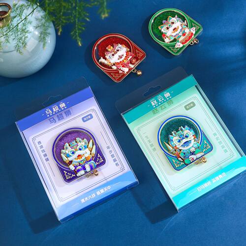 三国舞狮醒狮流沙冰箱贴