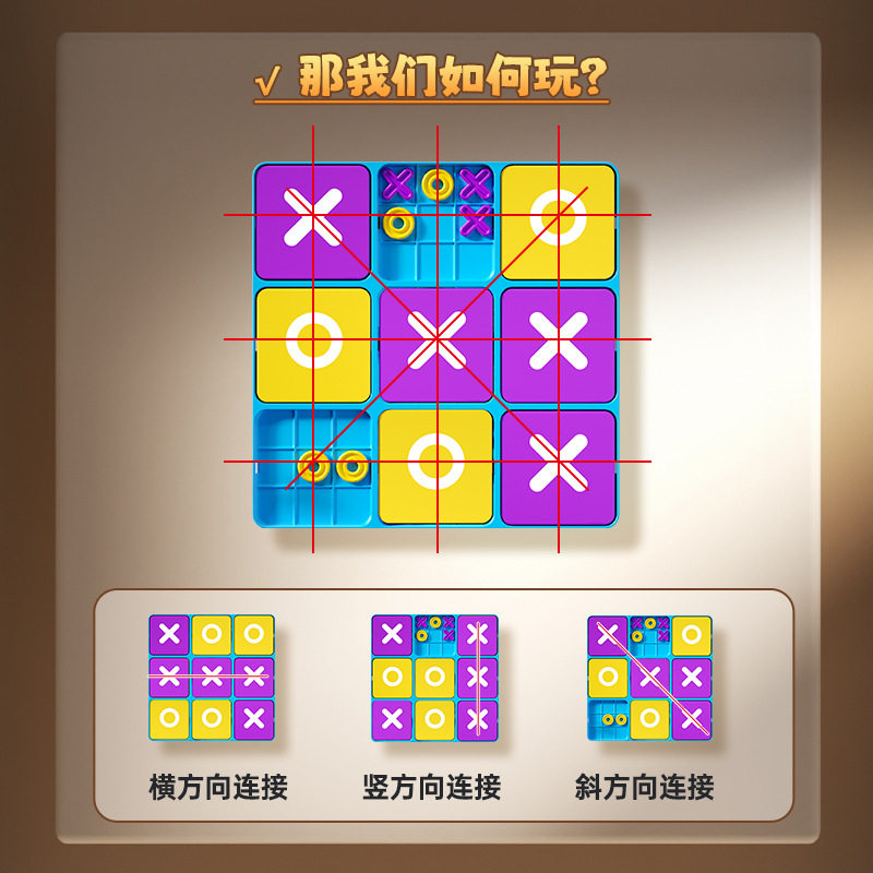 跨境新款九宫格XO井字棋盘早教桌面游戏训练逻辑思维儿童益智玩具,玩具/童车/益智/积木/模型,其他户外休闲玩具,淘宝优惠券,粉丝福利购,淘宝优惠卷