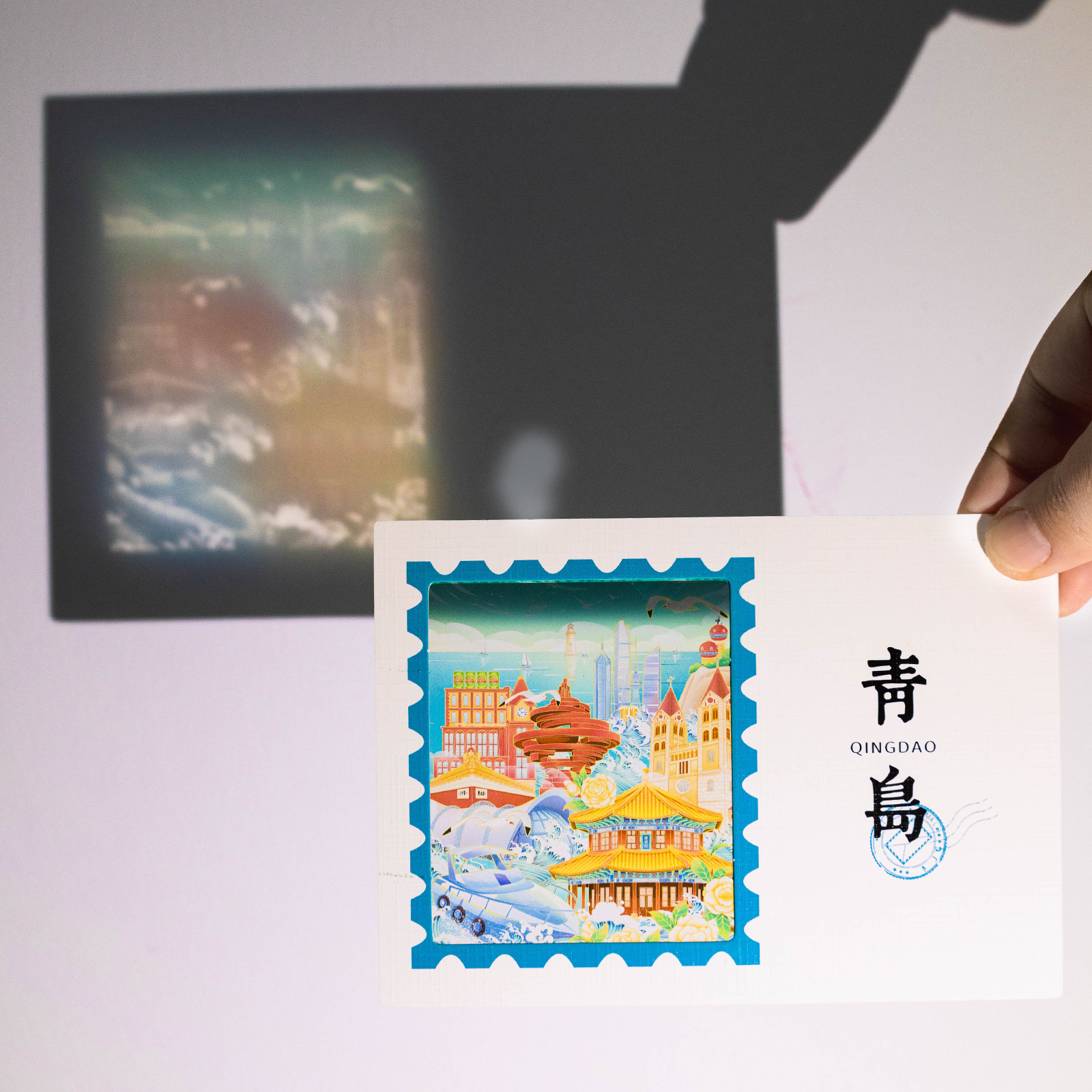 新款城市透光明信片热门旅游城市风景珍藏贺卡片创意祝福小卡片